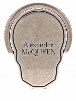 Кольцо для телефона в виде черепа Alexander McQueen. Цвет: серебристый