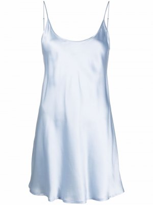 Атласное платье-комбинация La Perla. Цвет: синий