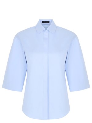 Блуза хлопковая VASSA&CO. Цвет: голубой