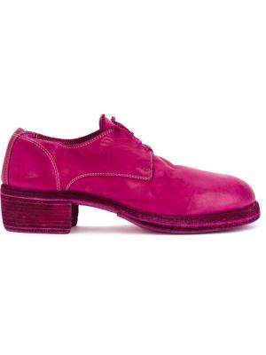 Броги на шнуровке Guidi. Цвет: розовый и фиолетовый