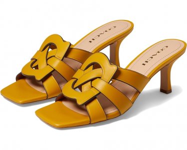 Туфли COACH Tillie Leather Sandal, цвет Yellow Gold