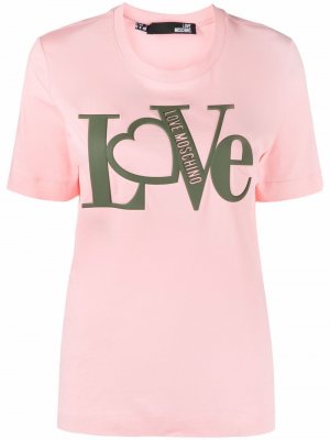 Logo-print T-shirt Love Moschino. Цвет: розовый