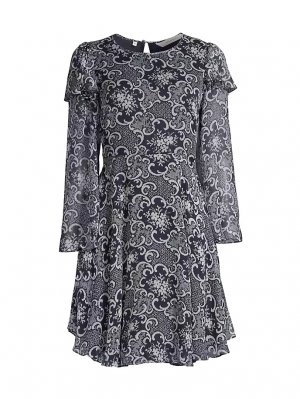 Мини-платье Rochelle Fleur из шелкового шифона с рюшами, мультиколор Rebecca Taylor