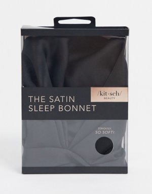 Черная атласная шапочка для сна -Бесцветный Kitsch