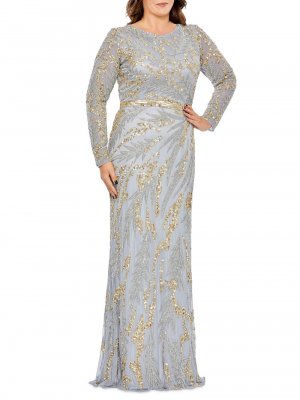 Платье больших размеров Fabulouss с пайетками, золотой Mac Duggal