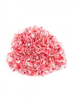 Купальная шапка с цветочной аппликацией Adriana Degreas. Цвет: розовый