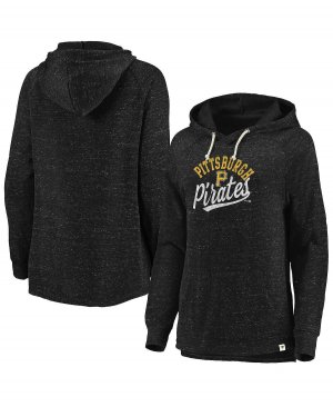 Женский черный пуловер с капюшоном Pittsburgh Pirates выцветшим узором и надписью реглан , Fanatics