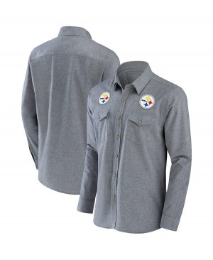 Мужская рубашка с длинным рукавом на пуговицах из шамбре коллекции NFL x Darius Rucker от Grey Pittsburgh Steelers Fanatics