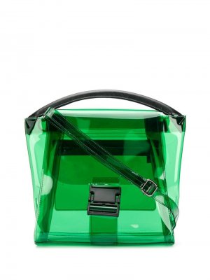 Прозрачная сумка-тоут Zucca. Цвет: зеленый