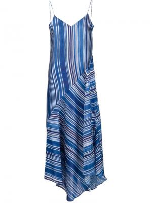 Полосатое платье на тонких лямках Tess Giberson. Цвет: синий