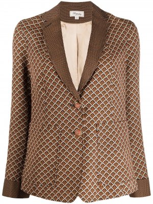 Пальто с геометричным принтом Temperley London. Цвет: коричневый