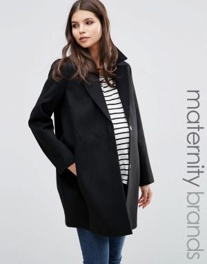 Пальто-кокон для беременных Ultimate ASOS Maternity. Цвет: черный