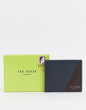 Темно-синий бумажник с кожаной вставкой и внутренней частью Robec Ted Baker