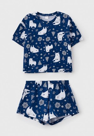 Пижама HappyFox с шортами. Цвет: синий