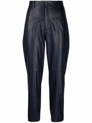 Кожаные зауженные брюки Asia Simonetta Ravizza. Цвет: синий
