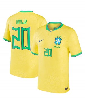 Мужская желтая футболка Vinicius Junior сборной Бразилии 2022/23, реплика домашнего джерси Nike