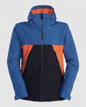 Сноубордическая куртка BILLABONG Expedition. Цвет: синий,оранжевый