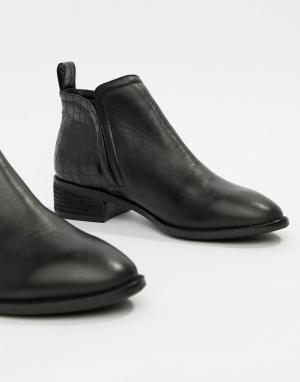 Черные кожаные ботинки с эффектом крокодиловой кожи Andreas Office. Цвет: черный