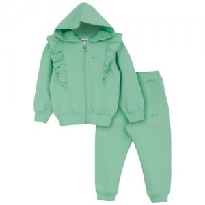 Комплект одежды , толстовка и брюки, повседневный стиль, размер 110-116, зеленый Picola. Цвет: зеленый