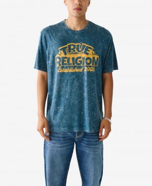 Мужская свободная футболка Bubble с короткими рукавами , синий True Religion