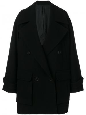 Свободное двубортное пальто Juun.J. Цвет: черный