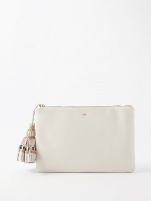 Кожаная сумка-клатч georgeiana с кисточками , белый Anya Hindmarch