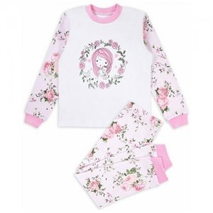 Пижама веселый малыш Прованс, размер 122 розовый. Цвет: розовый/зеленый/белый