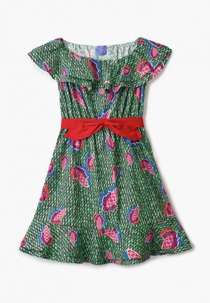 Платье Stella Jean Kids. Цвет: зеленый