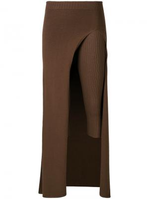 Укороченные брюки-парео Jacquemus. Цвет: коричневый