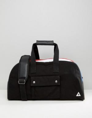 Черная большая сумка с трехцветной вставкой Le Coq Sportif. Цвет: черный