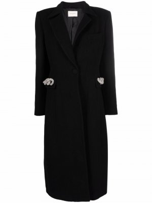 Декорированное однобортное пальто Giuseppe Di Morabito. Цвет: черный