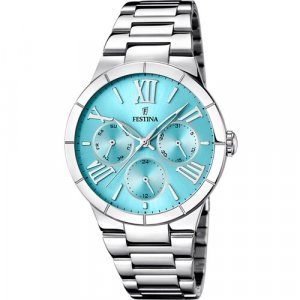 Наручные часы Mademoiselle, серебряный, бирюзовый FESTINA. Цвет: голубой/серебристый/бирюзовый