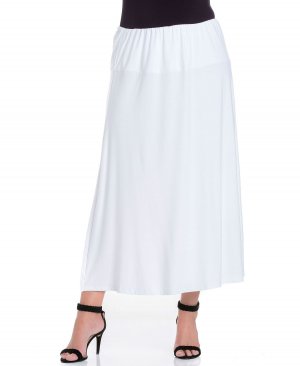 Женская макси-юбка больших размеров 24seven Comfort Apparel, белый Apparel