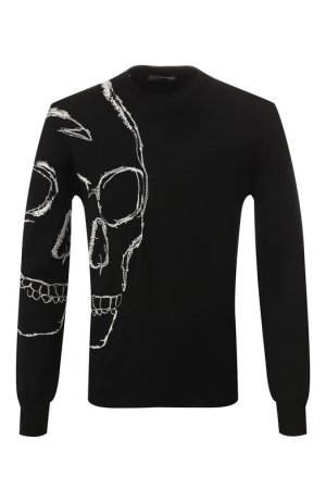 Шерстяной пуловер Alexander McQueen. Цвет: черный