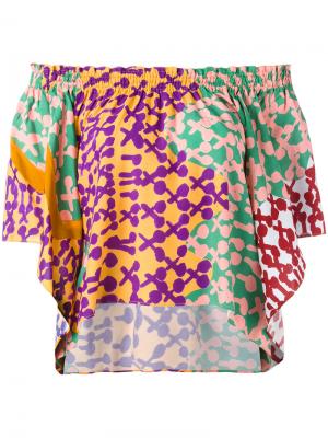 Блузка шифт с открытыми плечами Tsumori Chisato. Цвет: многоцветный