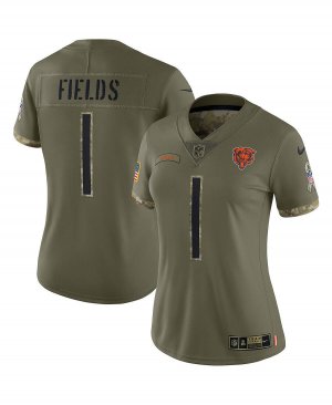 Женское джерси justin fields olive chicago bears 2022 salute to service limited Nike