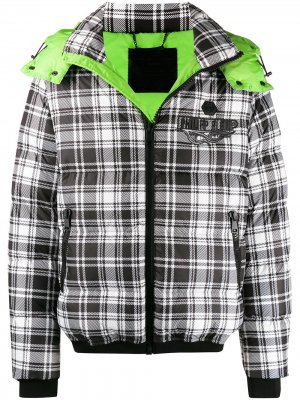 Куртка-пуховик 20th Anniversary в клетку Philipp Plein. Цвет: белый