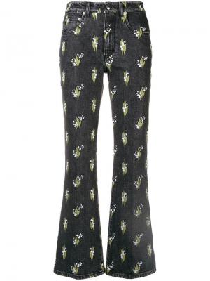 Расклешенные джинсы с цветочным принтом Sonia Rykiel. Цвет: черный