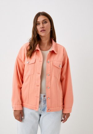 Куртка джинсовая Chic de Femme. Цвет: коралловый