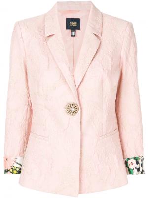 Фактурный пиджак с подвернутыми рукавами Cavalli Class. Цвет: розовый