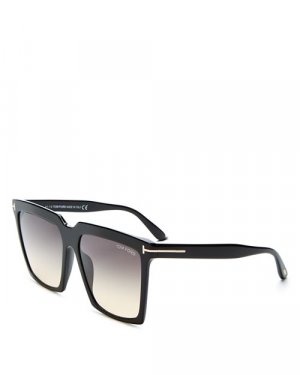 Солнцезащитные очки Sabrina Square, 58 мм , цвет Black Tom Ford