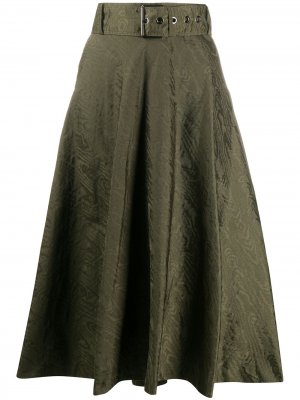 Расклешенная юбка миди Felicia Pinko. Цвет: зеленый