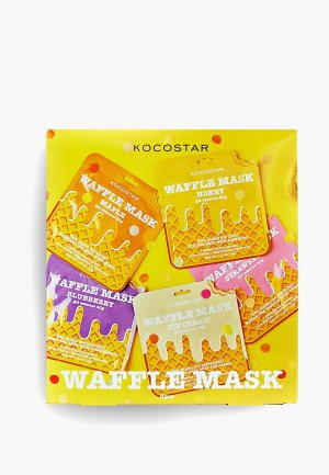 Набор масок для лица Kocostar вафельных, 6 шт, 310 гр. Цвет: прозрачный