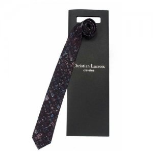 Оригинальный темно-фиолетовый печатный галстук 816003 Christian Lacroix