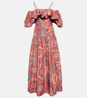 Платье макси Izra с узором пейсли ULLA JOHNSON, разноцветный Johnson