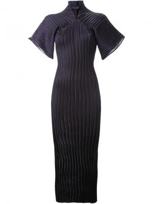 Плиссированное платье в стиле кимоно Iris Van Herpen. Цвет: чёрный