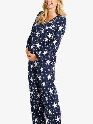 Пижамный комплект для беременных со звездным принтом, темно-синий Chelsea Peers