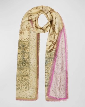 Двусторонний шелковый шарф с узором пейсли Pierre-Louis Mascia