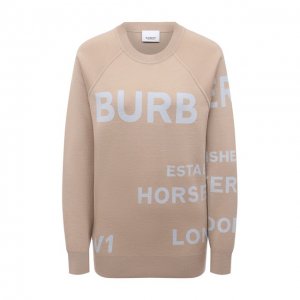 Шерстяной пуловер Burberry. Цвет: бежевый