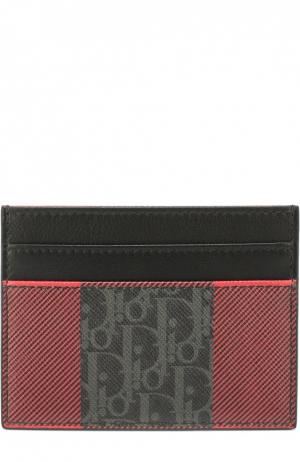 Кожаный футляр для кредитных карт Dior. Цвет: серый